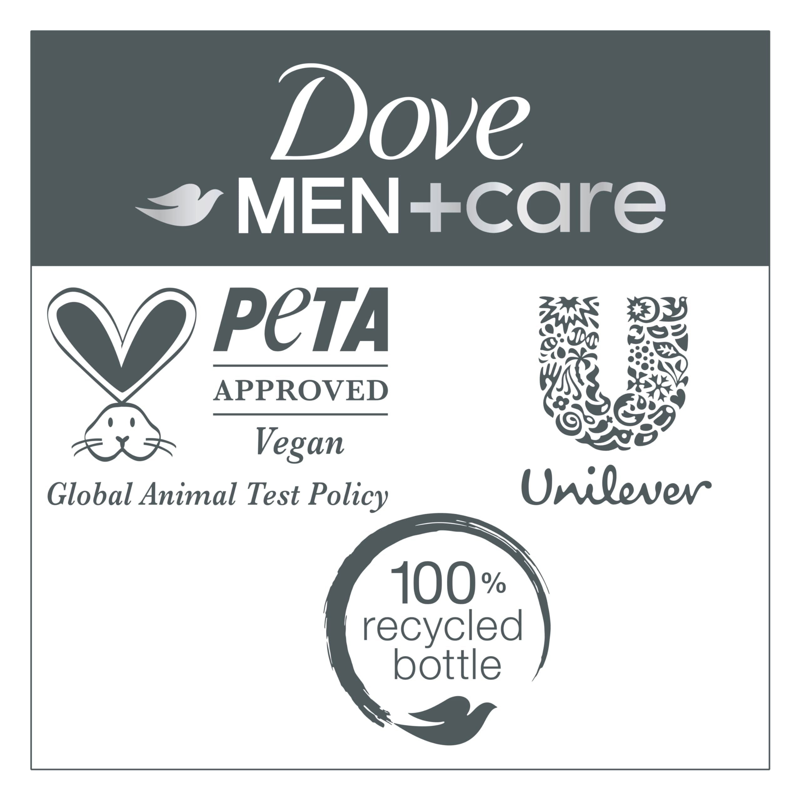 DOVE MEN + CARE bottle beside a gym bag showing convenience for active routines