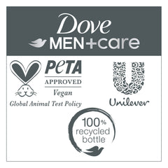 DOVE MEN + CARE bottle beside a gym bag showing convenience for active routines