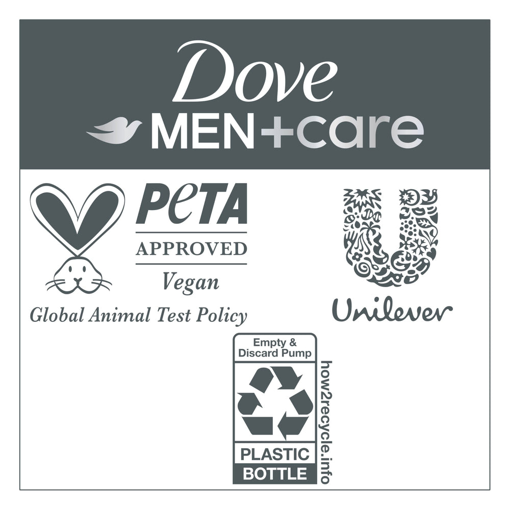 DOVE MEN+CARE pouring texture of 2-in-1 formula demonstrating smooth conditioning benefit
