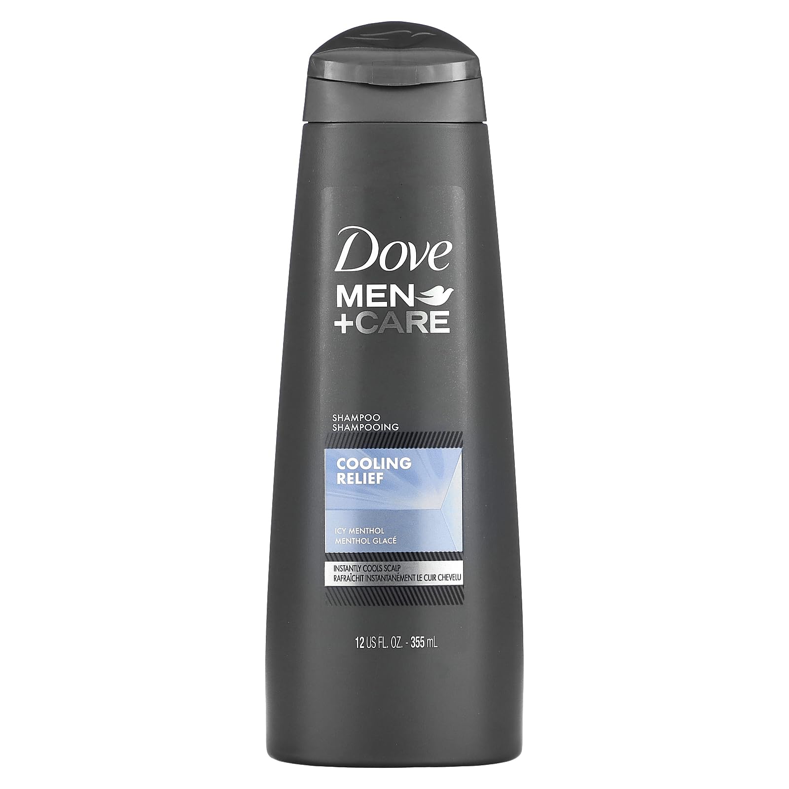 Dove Men+Care front packaging showing bottle and cooling menthol benefits