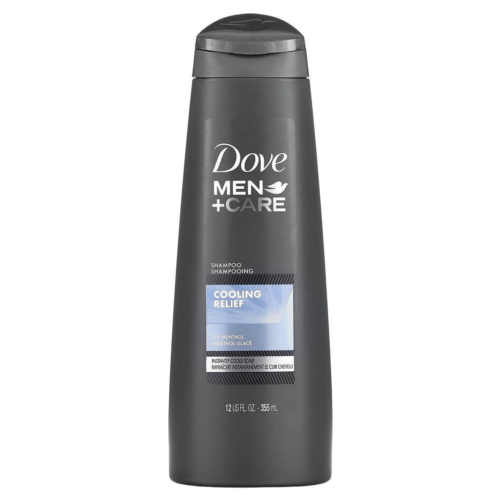Dove Men+Care front packaging showing bottle and cooling menthol benefits
