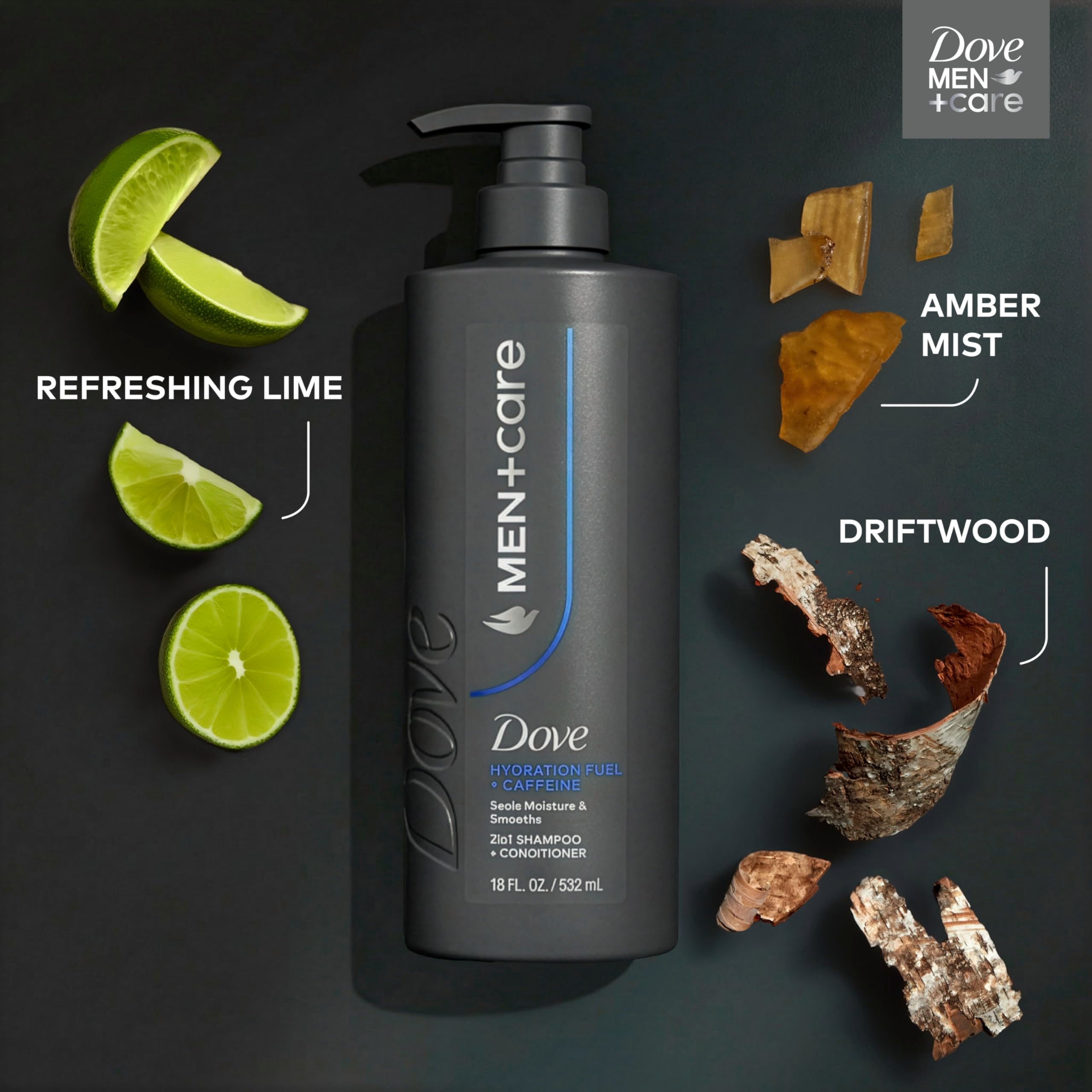 DOVE MEN + CARE suds on hair demonstrating cleansing and conditioning