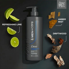 DOVE MEN + CARE suds on hair demonstrating cleansing and conditioning