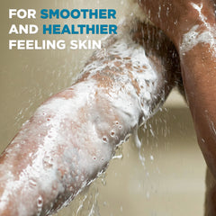 Dove Men+Care in-shower use on chest showing refresh and cleanse benefit