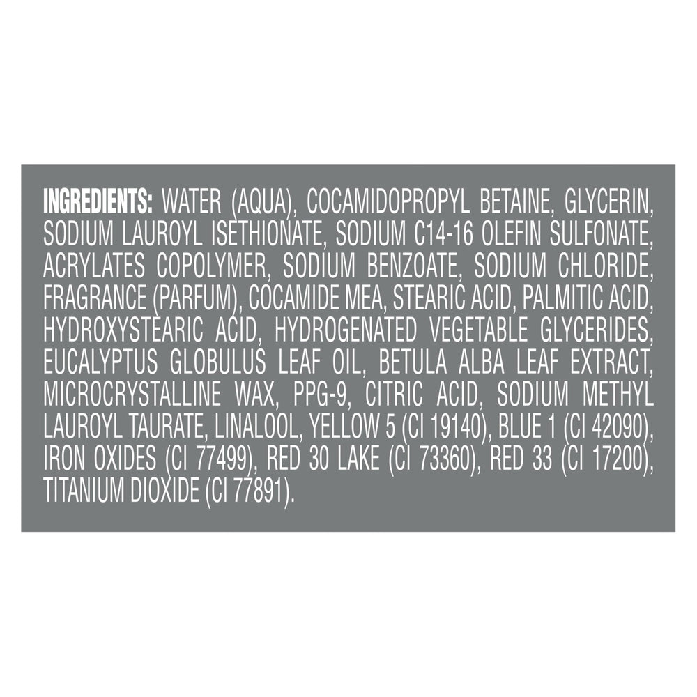 DOVE MEN + CARE label showing ingredients and 100% recycled plastic badge