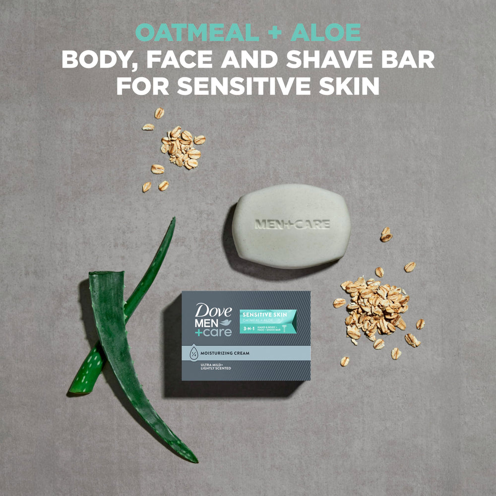 Dove Men+Care rich lather in hand demonstrating gentle shave cushioning