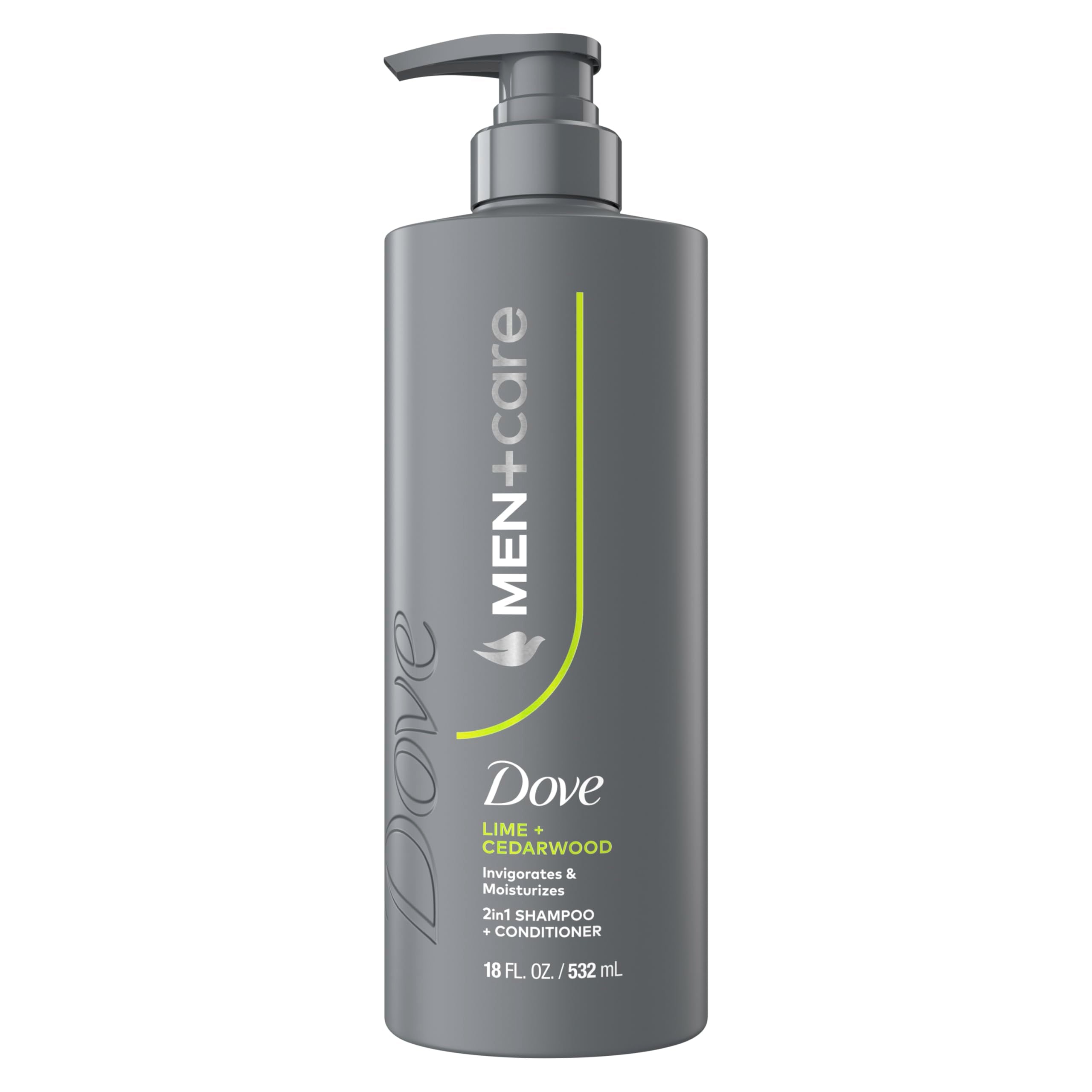 Dove Men+Care front packaging showing lime and cedar freshness for fast grooming