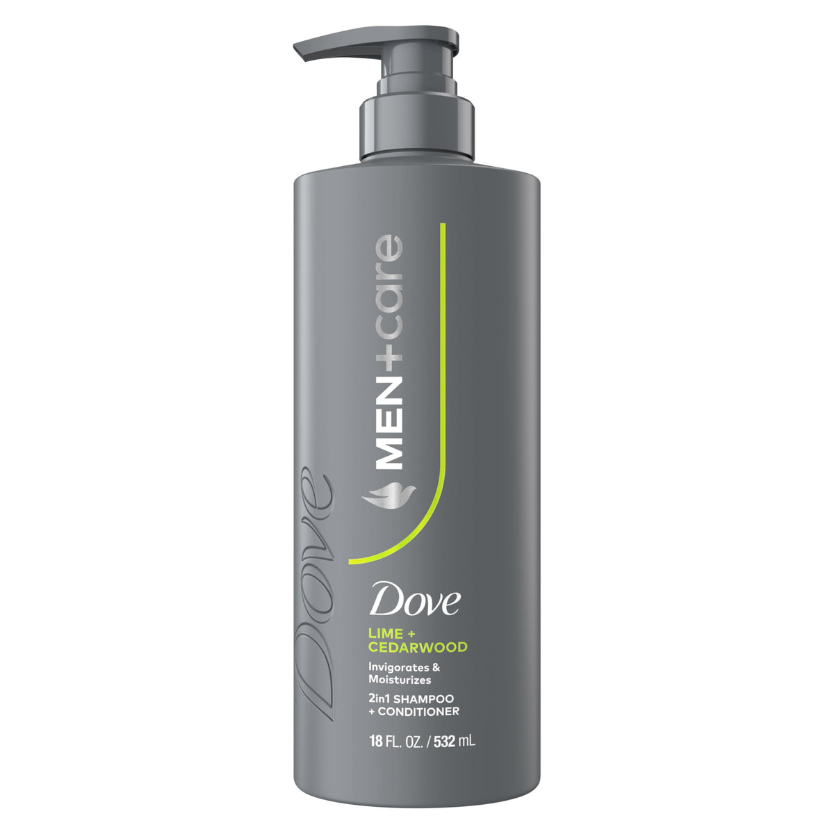 Dove Men+Care front packaging showing lime and cedar freshness for fast grooming