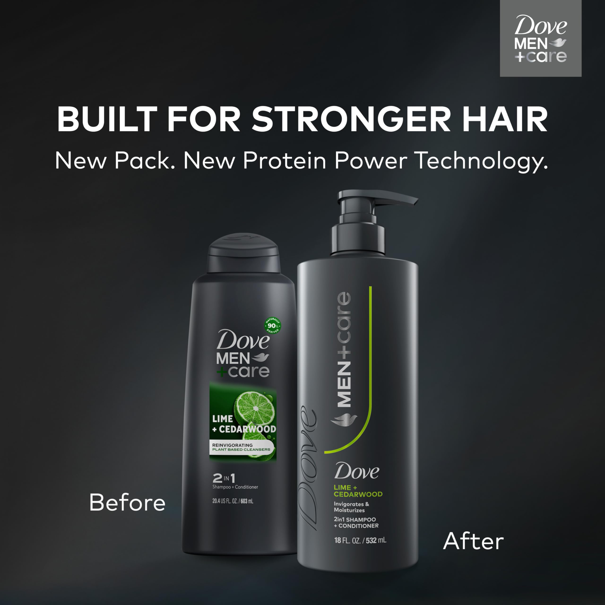 Dove Men+Care in shower on shelf showing easy one‑step wash for active days