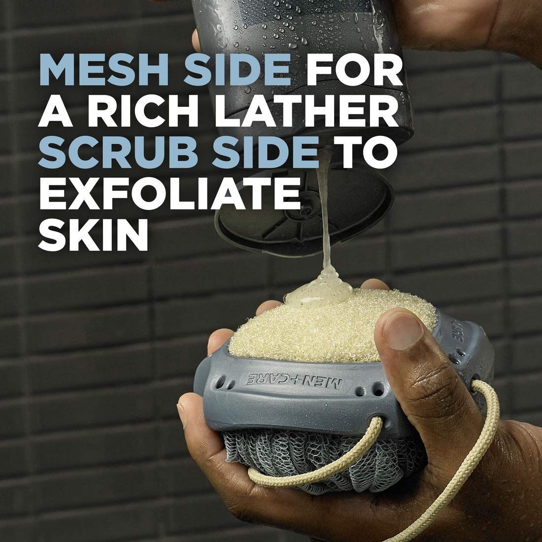 DOVE MEN + CARE mesh close-up reveals texture that creates rich lather fast