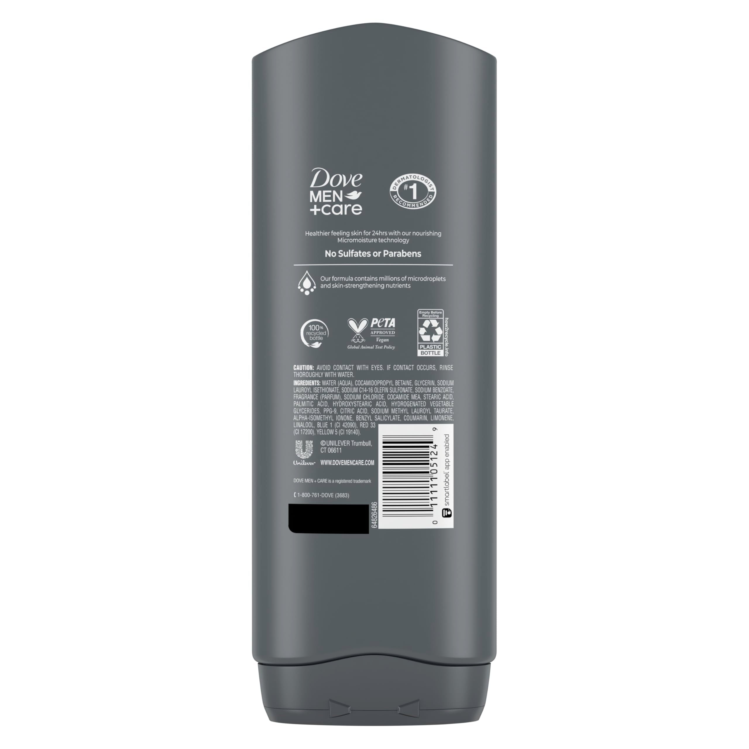Dove Men+Care pump-action closeup demonstrating easy dispensing benefit