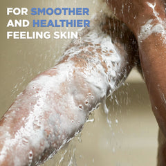 DOVE MEN + CARE pump closeup with creamy texture highlighting gentle hydration