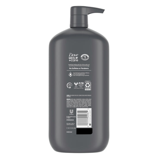 DOVE MEN + CARE pump close-up demonstrating convenient dispensing and control