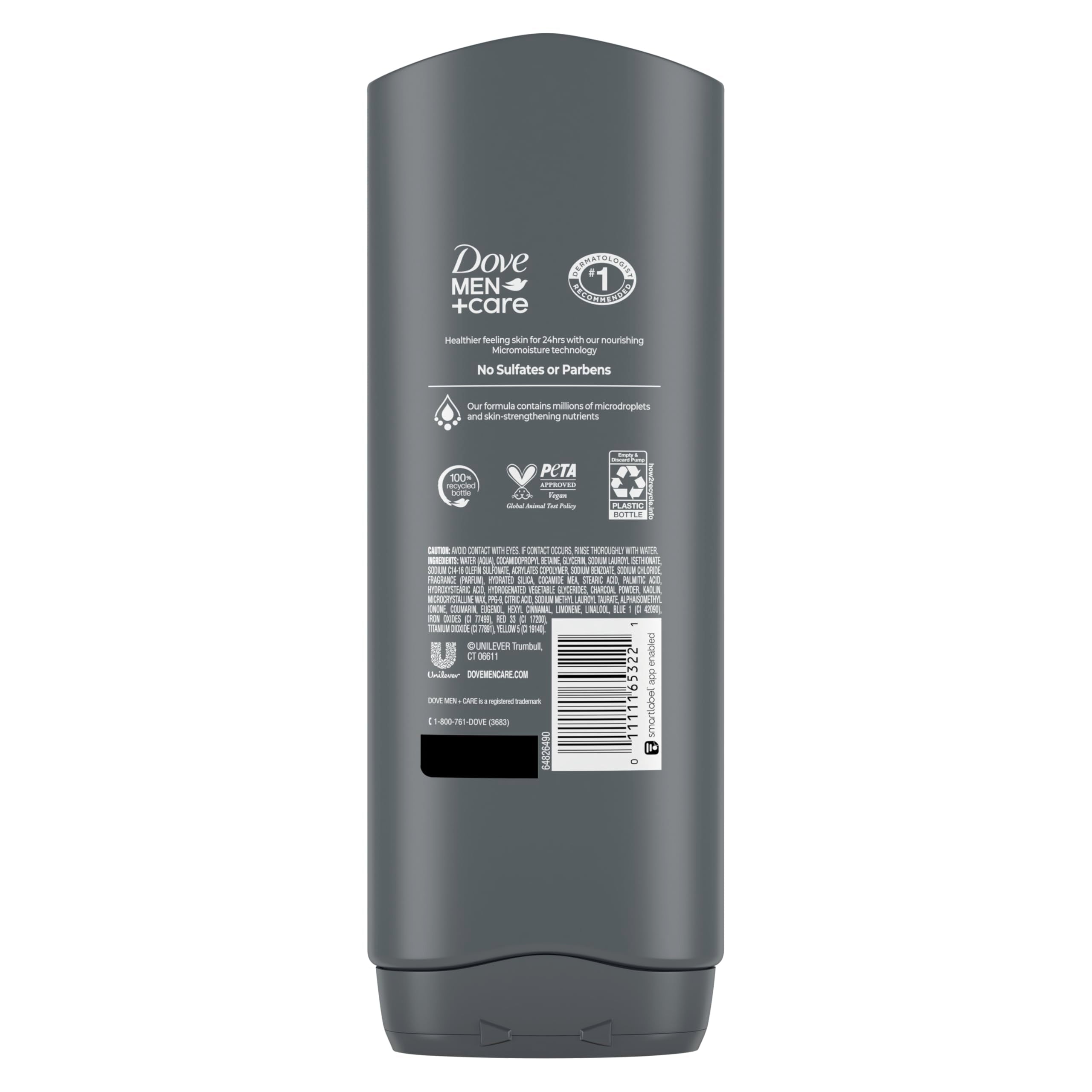 DOVE MEN + CARE gel texture pumped into hand for rich lather