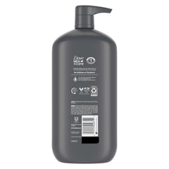 Dove Men+Care pump nozzle close-up demonstrating easy dispensing and control