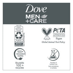 DOVE MEN + CARE recycled plastic bottle icon highlighting eco-friendly packaging