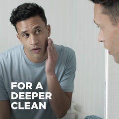 DOVE MEN + CARE scrub surface detail demonstrates exfoliating texture for smoother skin