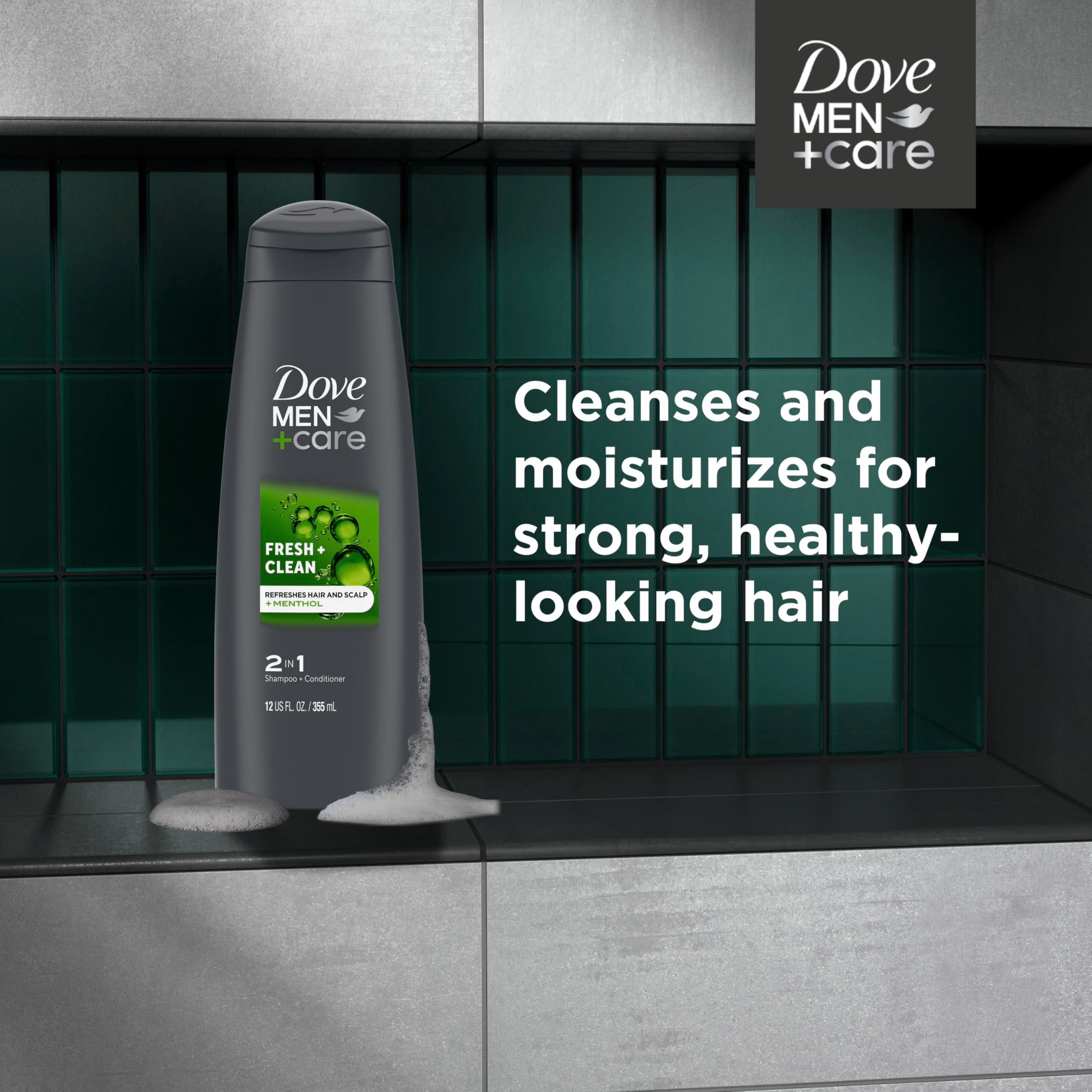 DOVE MEN+CARE texture foam on hand showing lightweight conditioning finish