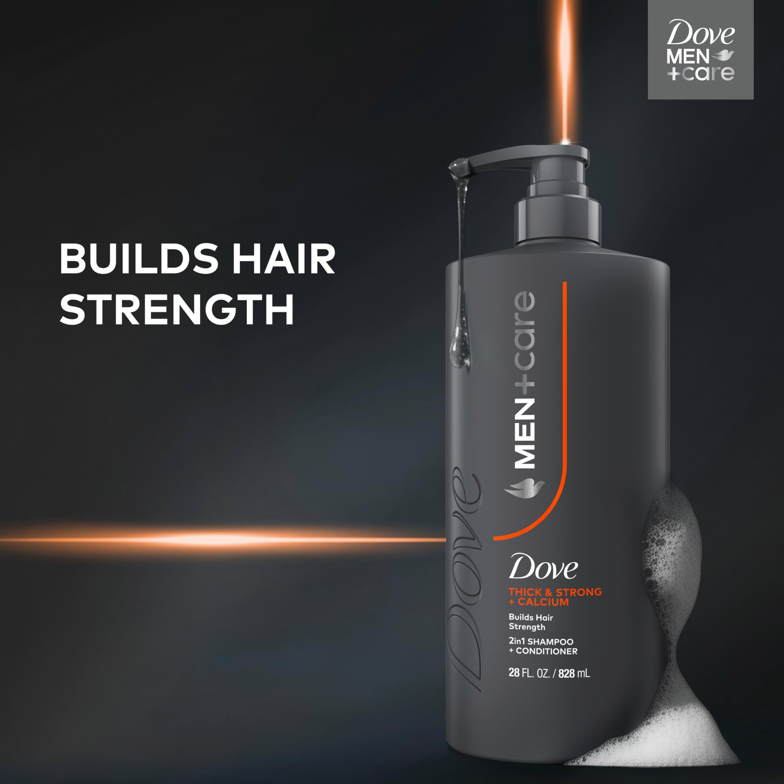 Dove Men+Care thick lather foam demonstrating gentle cleansing action