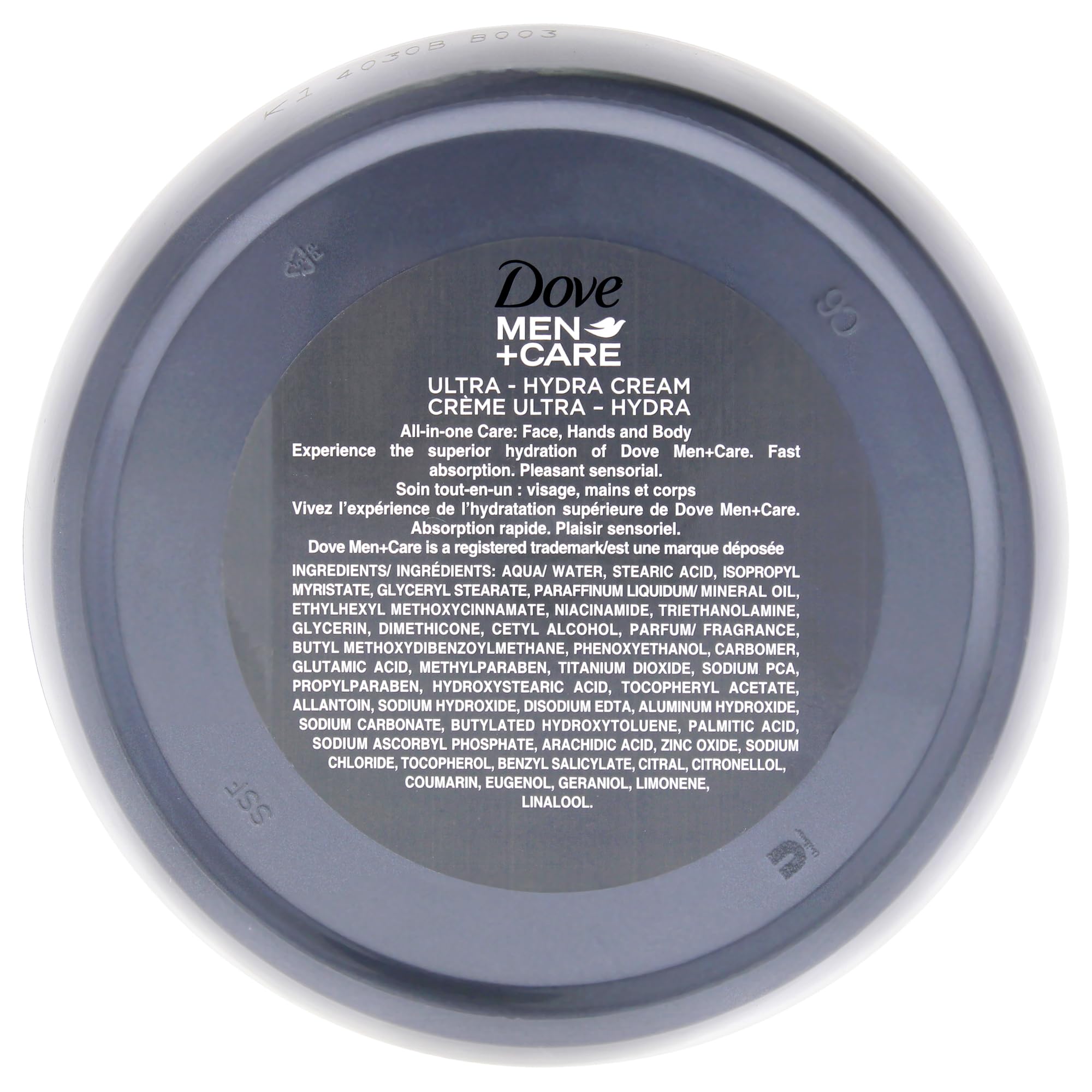 Dove Men+Care cream applied on hand demonstrating fast absorption and hydration benefit