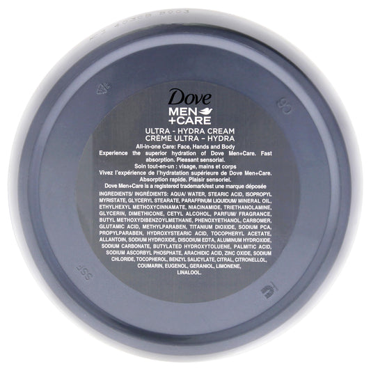 Dove Men+Care cream applied on hand demonstrating fast absorption and hydration benefit