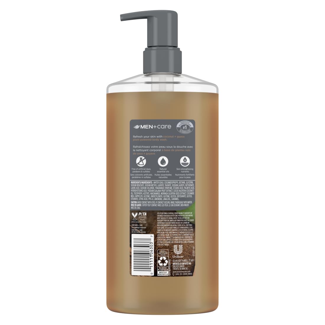 Dove Men+Care pump detail highlighting easy-dispense and one-handed convenience