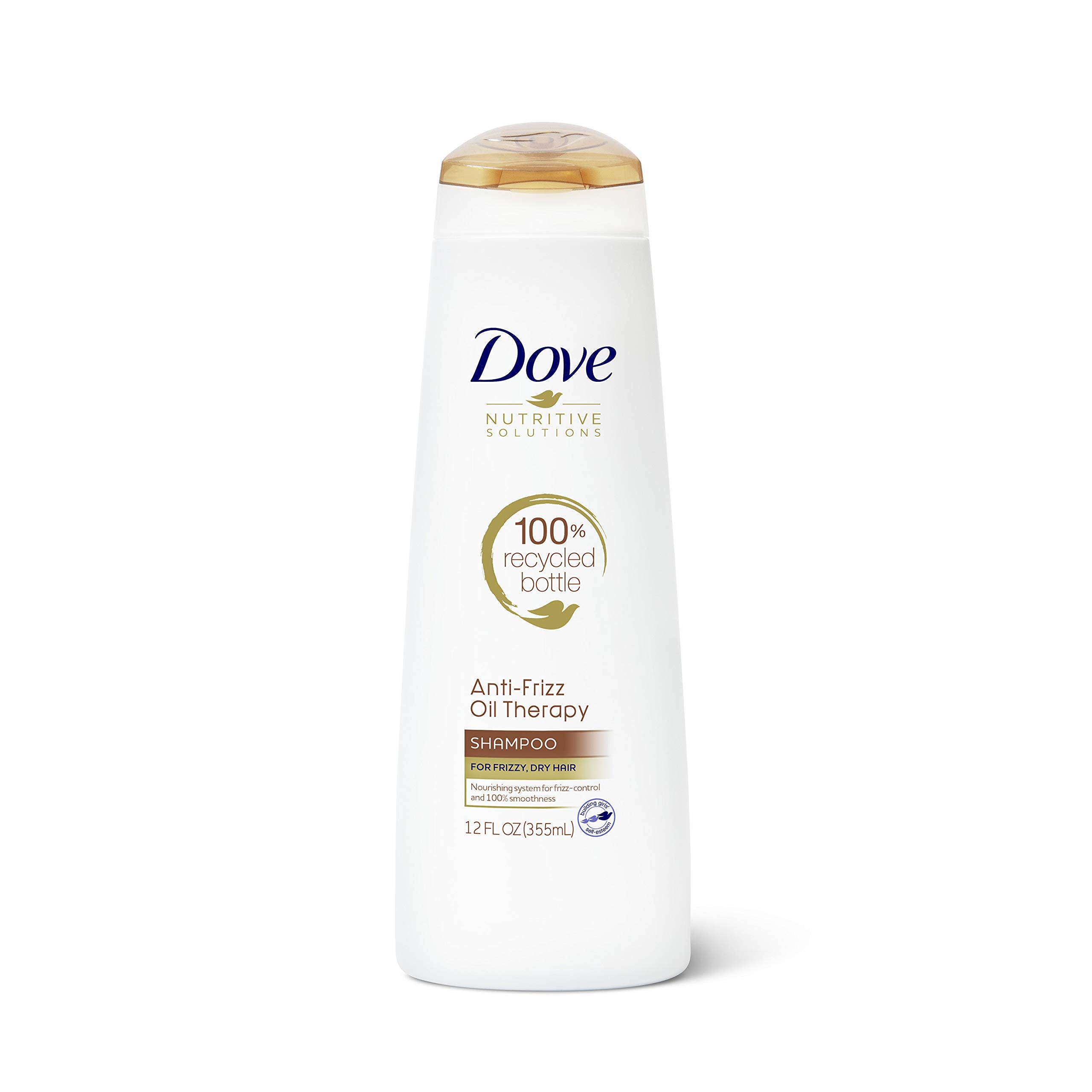 Dove front packaging showing Oil Therapy shampoo and clear product benefit