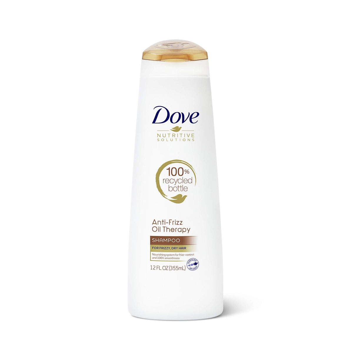 Dove front packaging showing Oil Therapy shampoo and clear product benefit