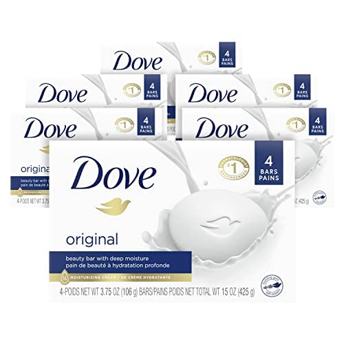 Dove original beauty bar front packaging showing bars and moisturizing benefit