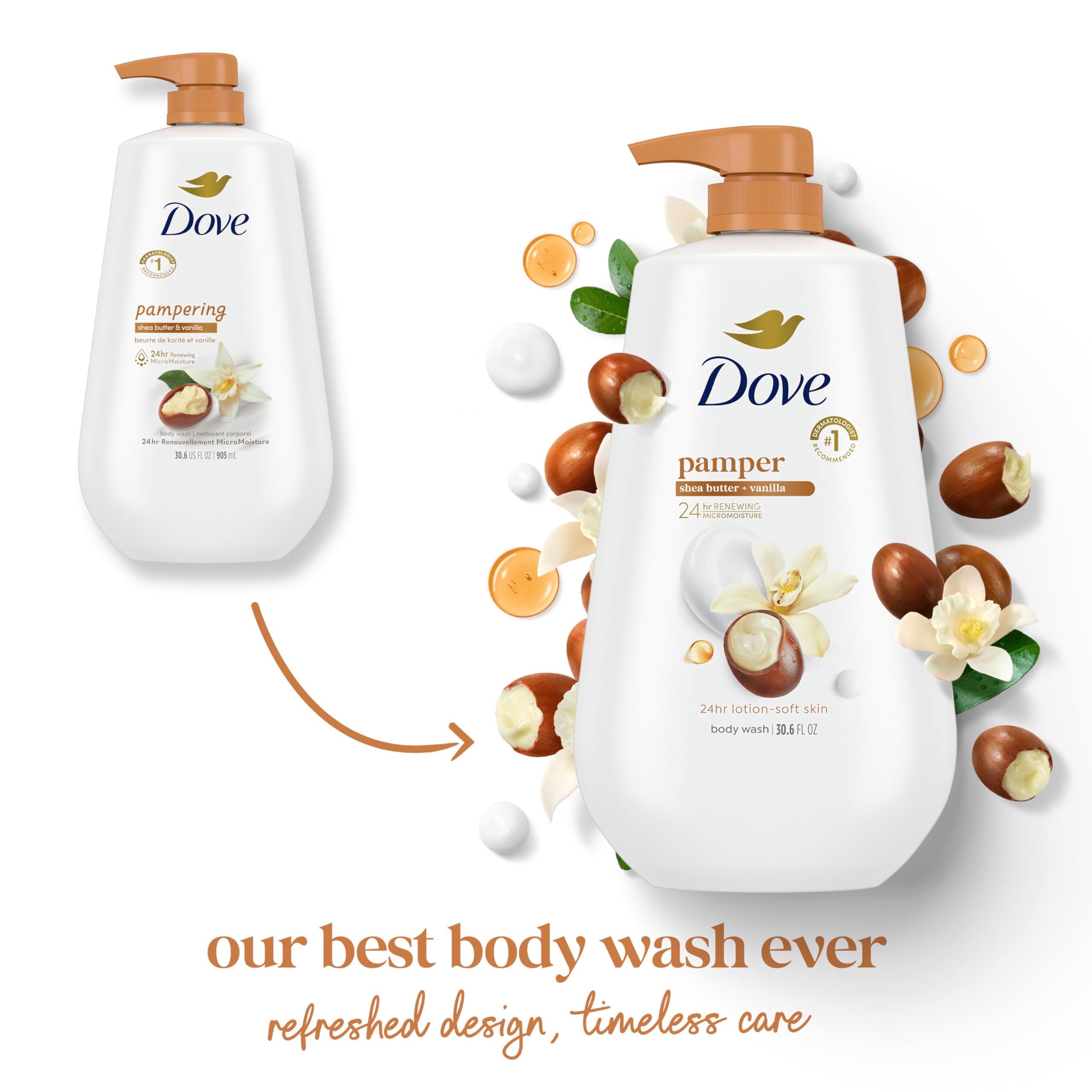 Close-up of Dove lather showing creamy texture and moisturizing MicroMoisture droplets