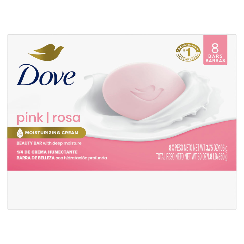 Dove Pink Rosa bar close up lather demonstrating creamy moisturizing foam