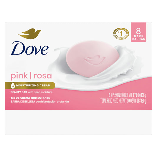 Dove Pink Rosa bar close up lather demonstrating creamy moisturizing foam