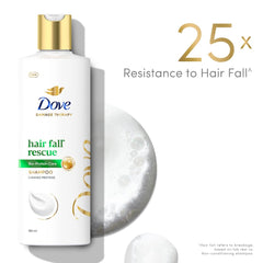 Dove shampoo pouring into palm illustrating smooth application and control