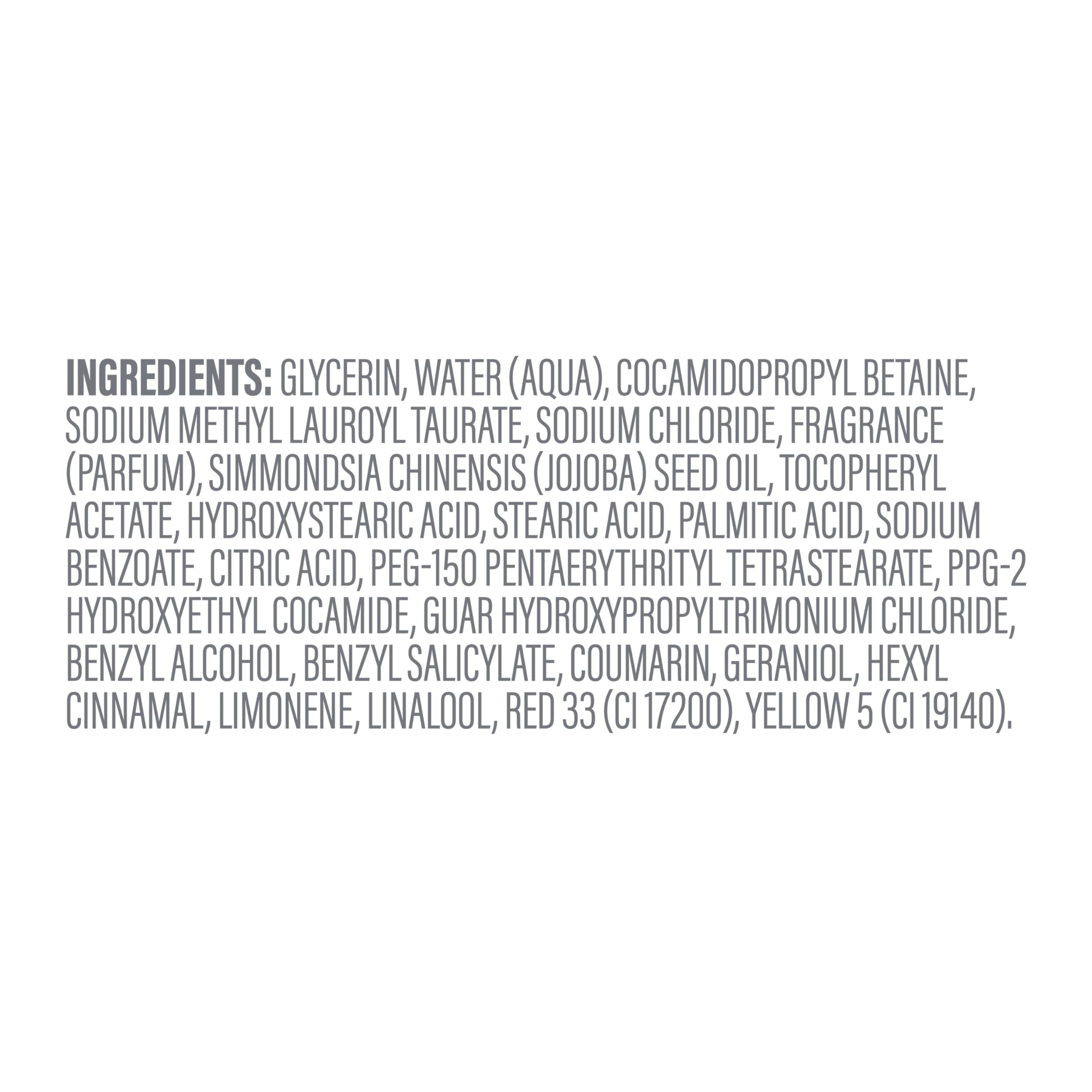 Dove product label close-up showing ingredients and dermatologist collaboration benefit