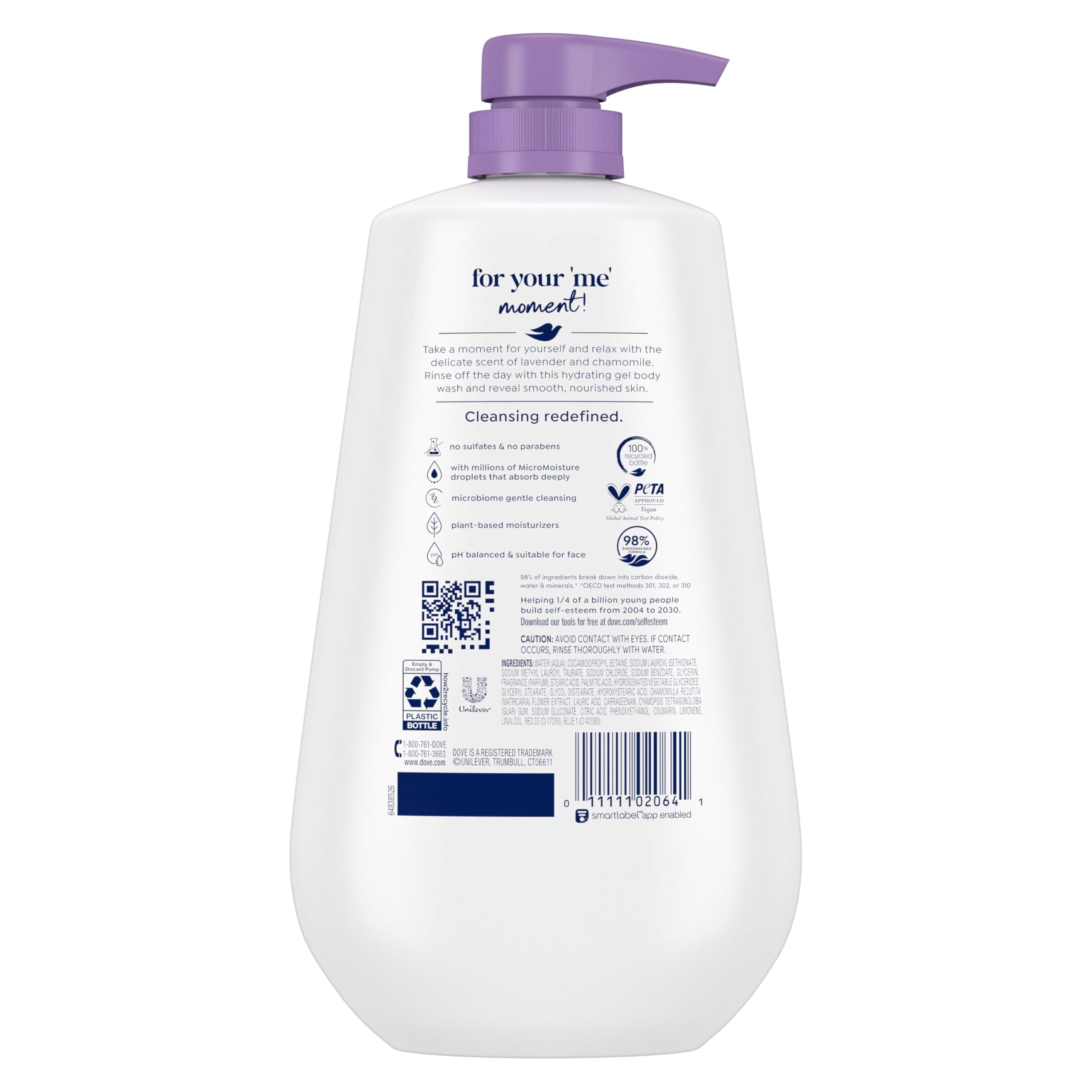 Dove bottle being dispensed from pump highlighting easy application benefit
