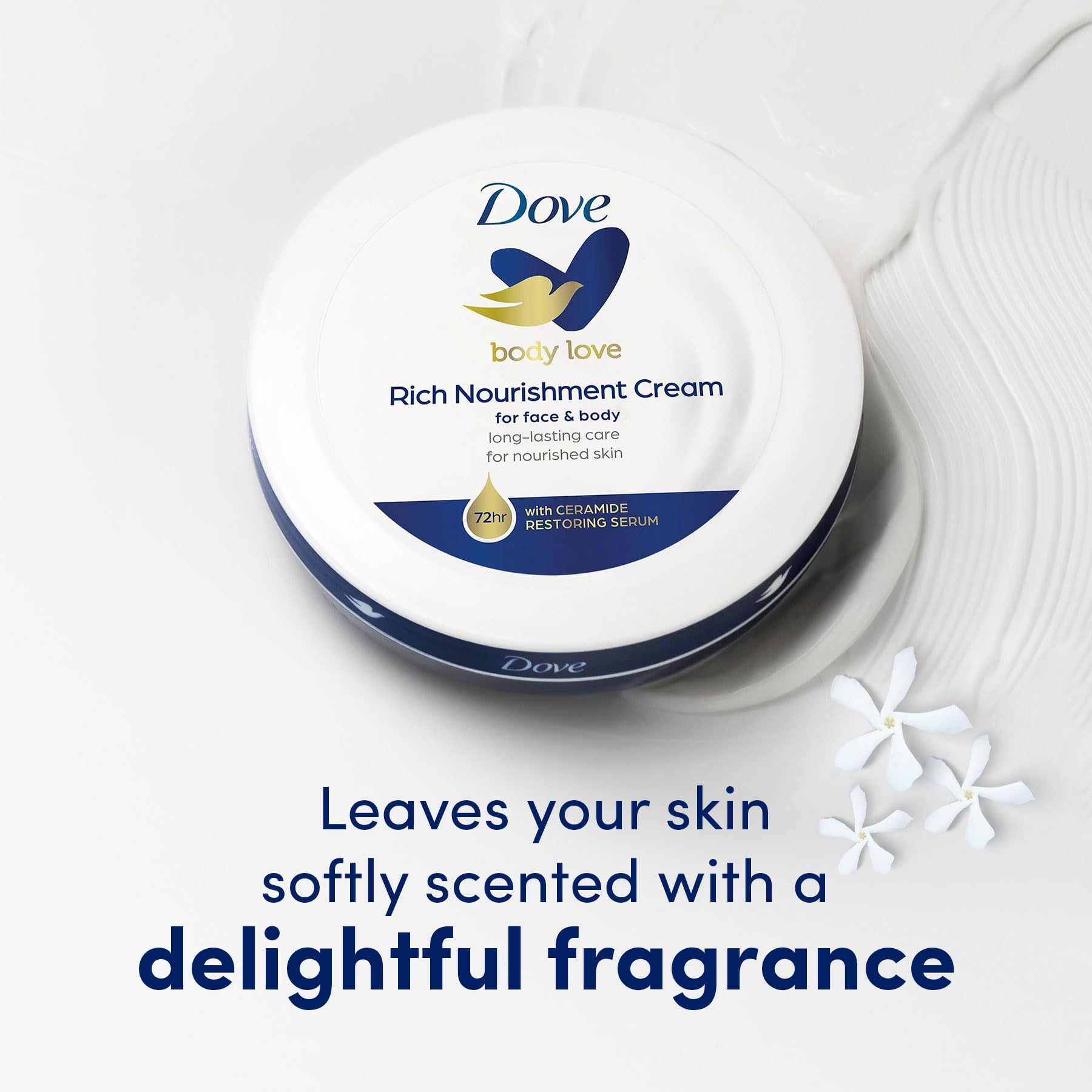 Dove jar inside travel bag showing compact size and on-the-go ease