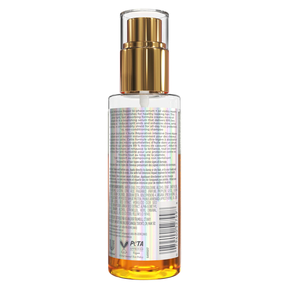 Dove close-up texture with visible micro-oils for instant smoothing