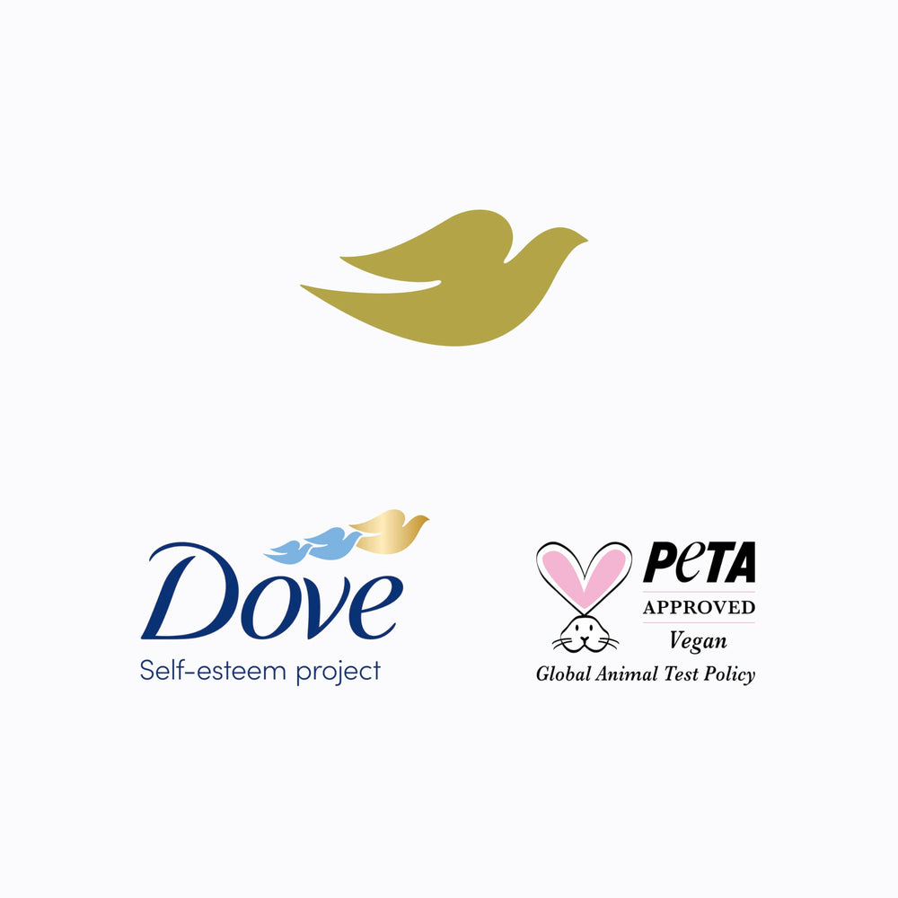Dove serum staged with mask and shampoo to show complete repair routine