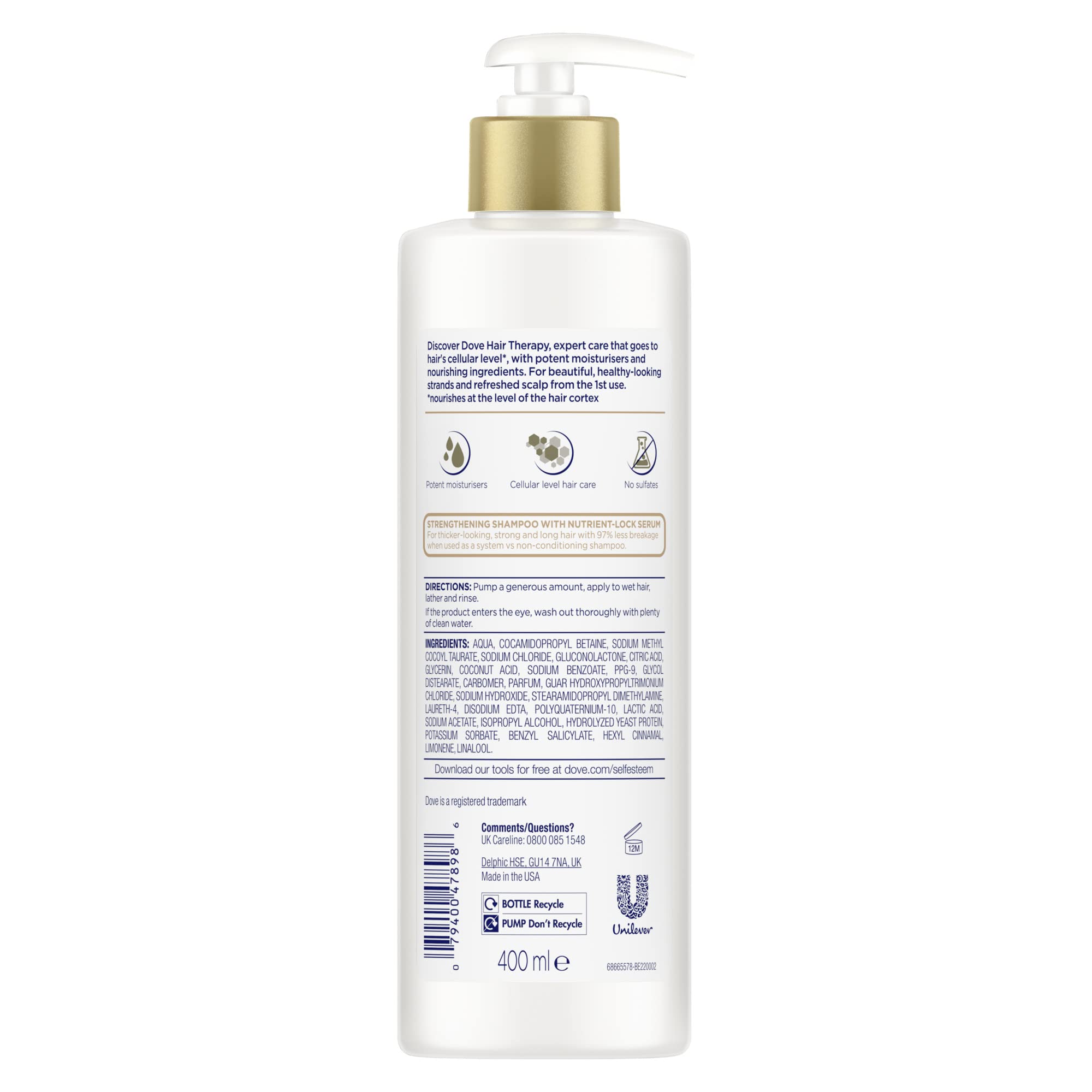 Dove shampoo lather in hand demonstrating gentle cleansing and foam