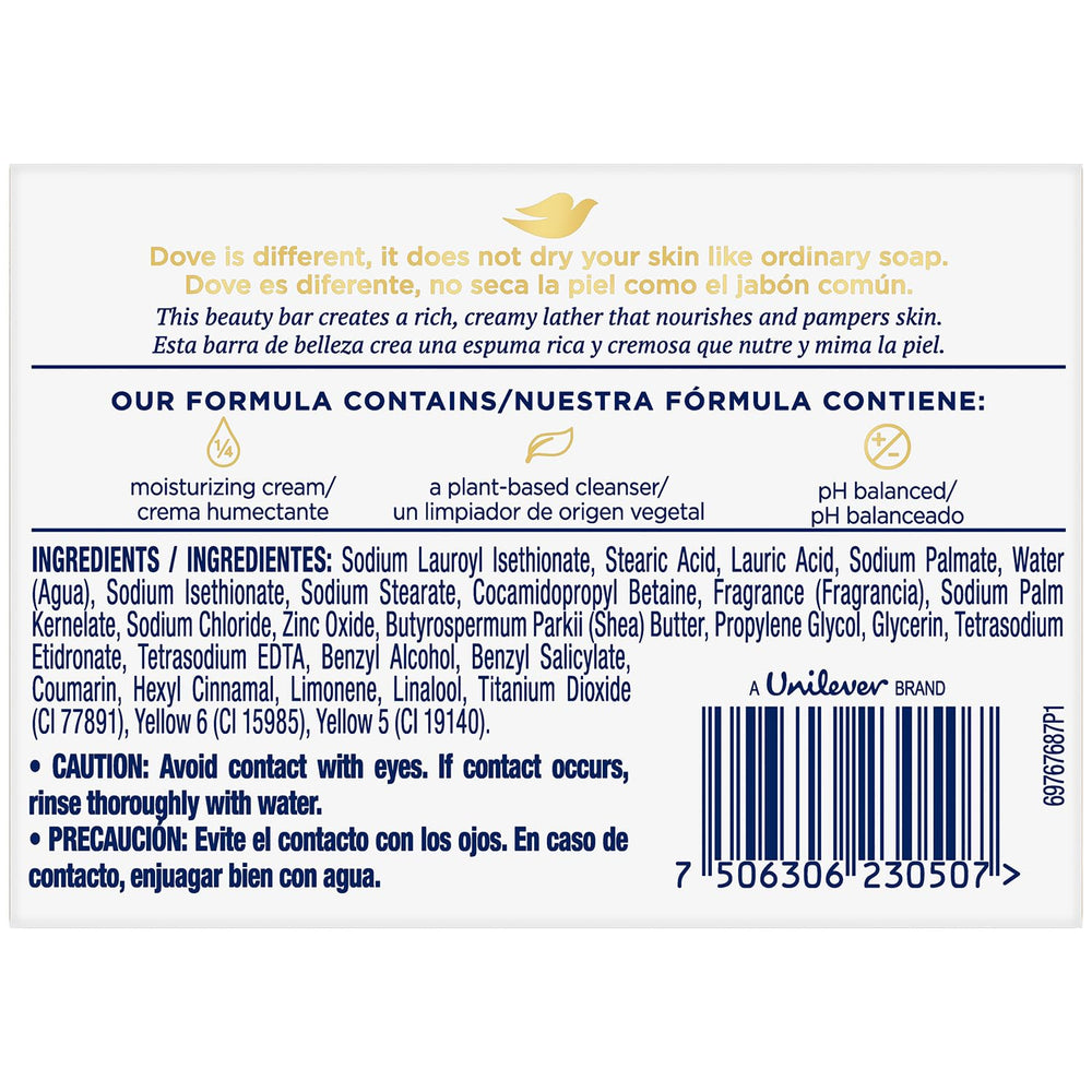 Dove close-up of bar texture highlighting creamy moisturizing lather