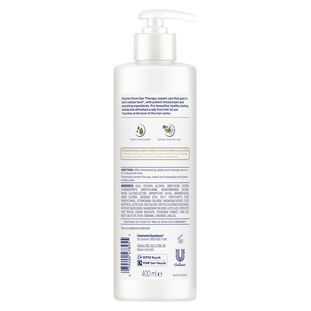 Dove creamy conditioner texture close-up highlighting nourishing formula