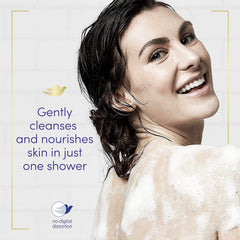 Dove lather texture close-up showing rich foam and gentle cleanse