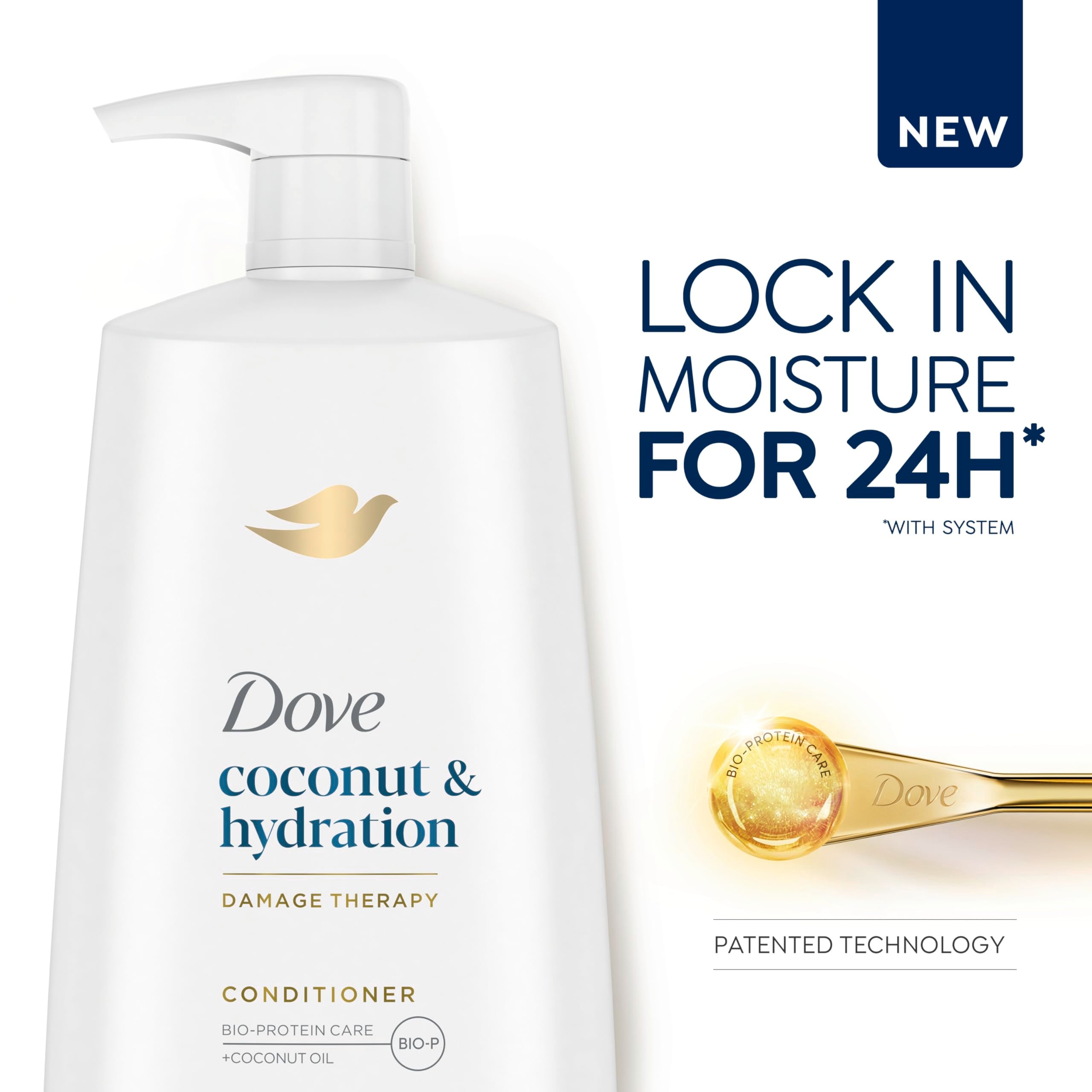 Dove conditioner creamy texture on hand for smooth application