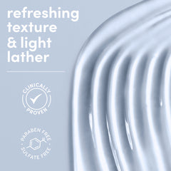Dove foamy lather in hand delivering gentle cleansing benefit