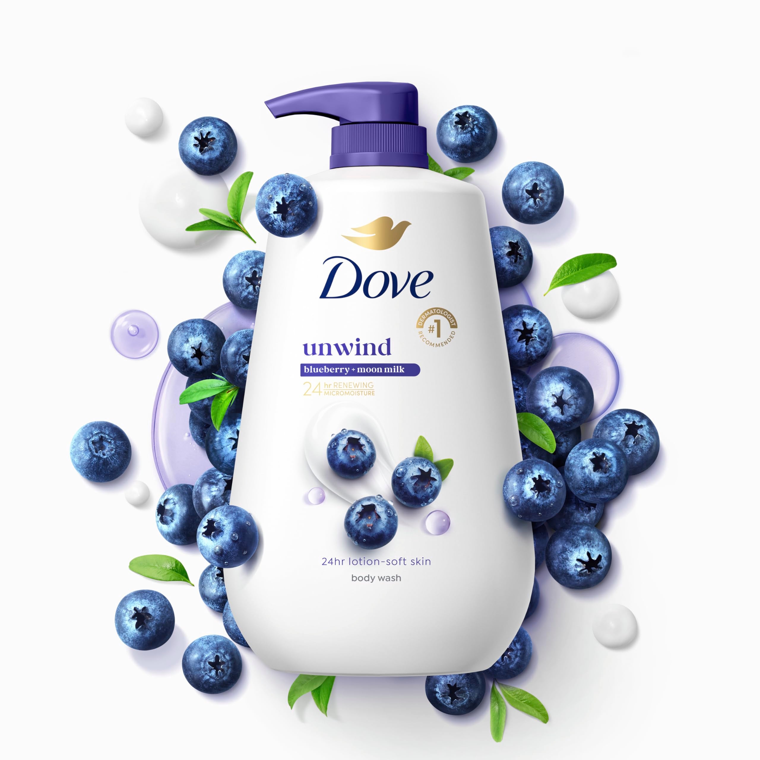 Dove body wash with Dove lotion showing complementary moisturizing routine