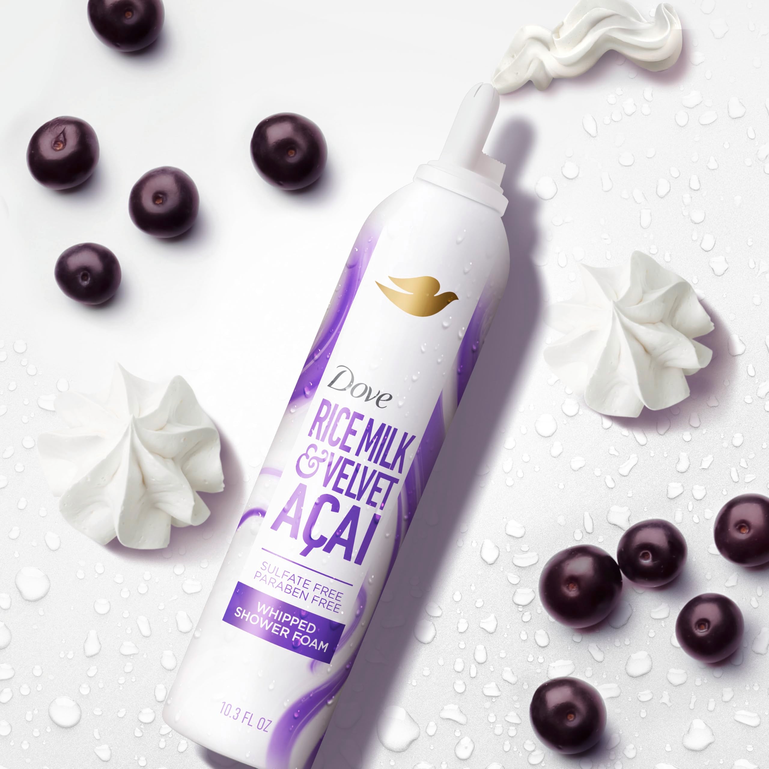 Dove pump dispensing whipped foam for quick, mess-free application