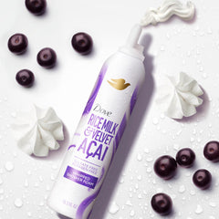Dove pump dispensing whipped foam for quick, mess-free application