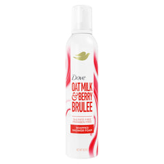 Dove whipped shower foam front can showing product benefit of gentle cleansing
