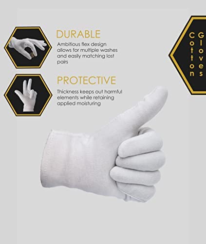 DOVORTEX size comparison showing glove fit on an adult hand for scale