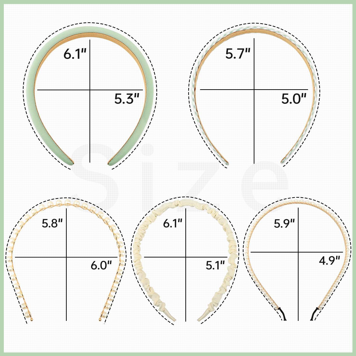 DOXISHRUKY five headbands arranged on tabletop showing color coordination benefit